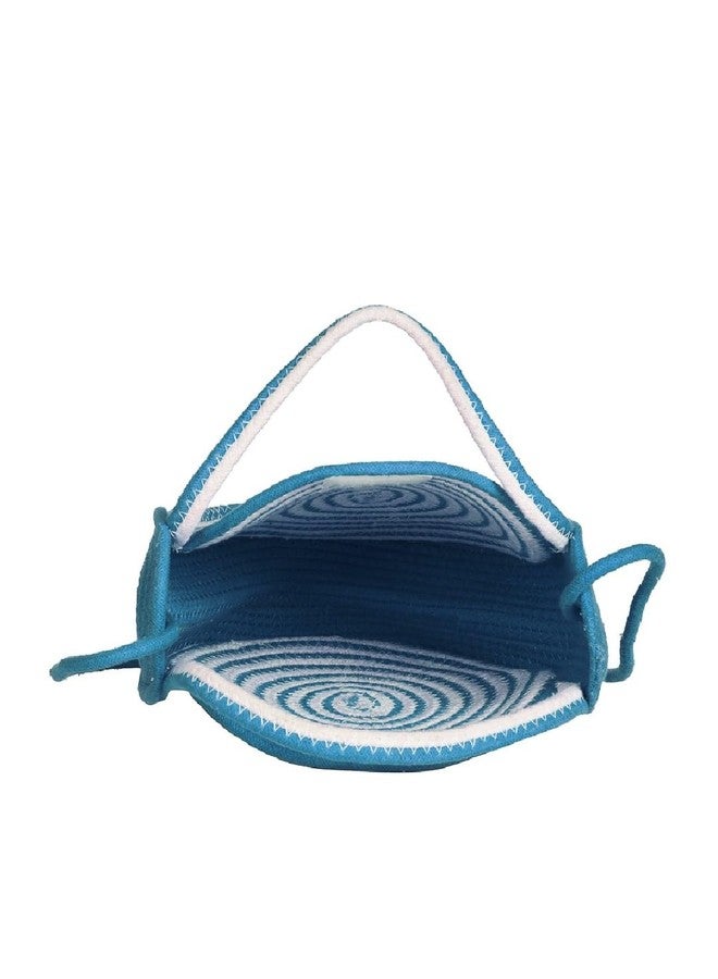 FABINALIV Blue Geometric Braided Women Cotton Sling Bag (FLHB-1013-Blue) - Image 5